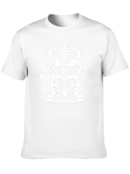 Camiseta Negra con Diseño de Tigre Adorable