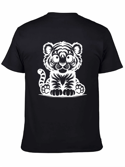 Camiseta Negra con Diseño de Tigre Adorable