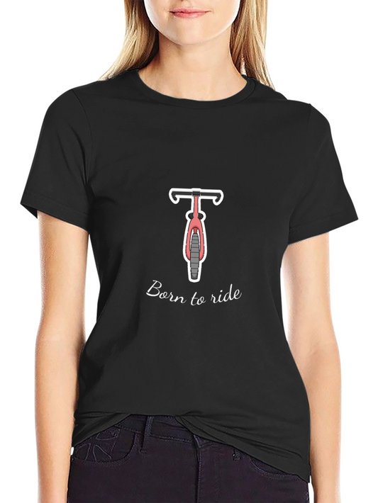 Camiseta Negra Born to Ride para Amantes del Ciclismo