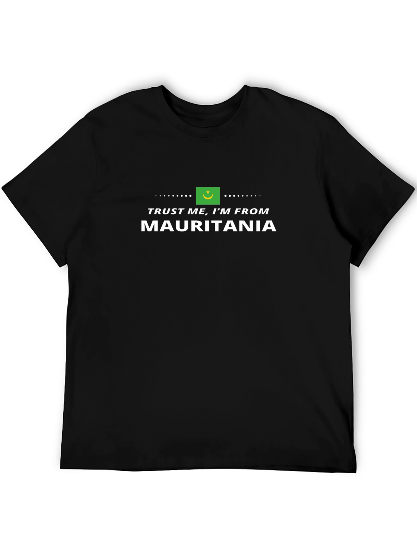 Camiseta Negra Confía en Mí Soy de Mauritania