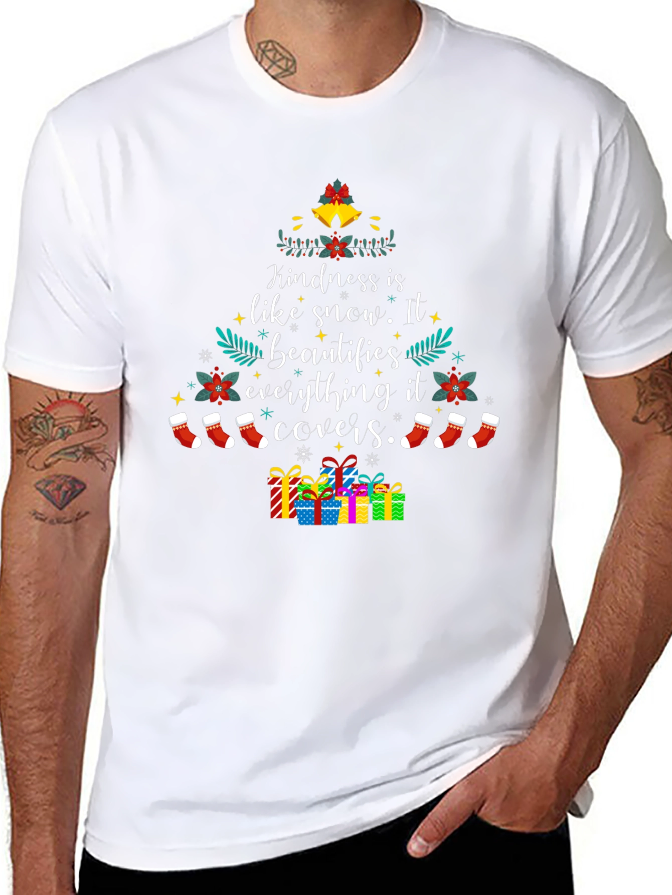 Camiseta Navideña: Kindness is like snow...
