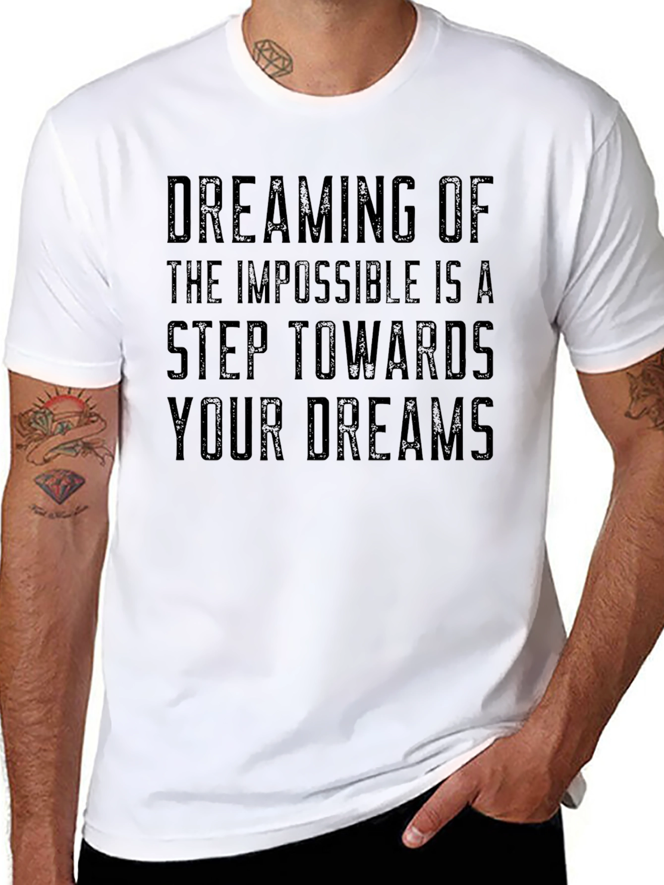 Camiseta Negra Inspiracional: Sueña Imposible