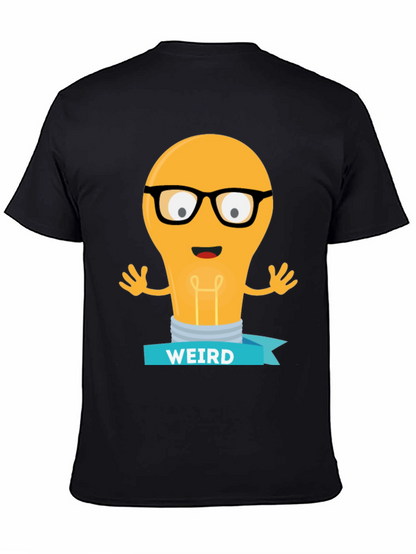 Camiseta Negra con Diseño de Bombilla Raro