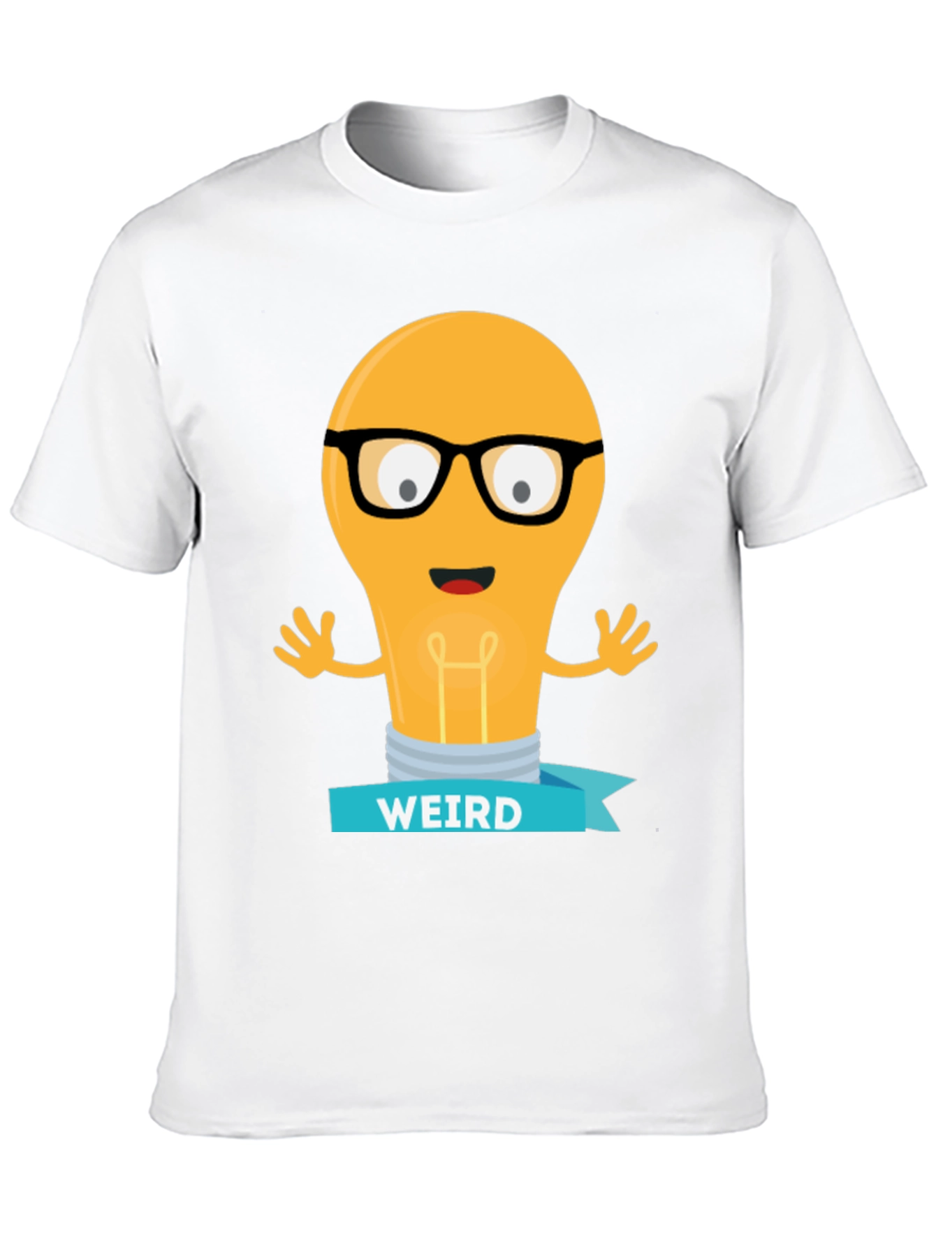Camiseta Negra con Diseño de Bombilla Raro