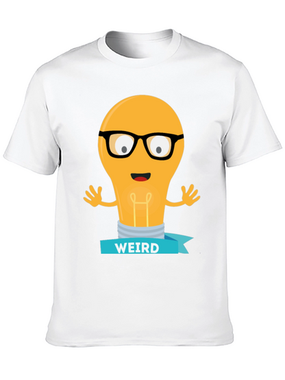 Camiseta Negra con Diseño de Bombilla Raro