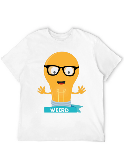 Camiseta Negra con Diseño de Bombilla Raro