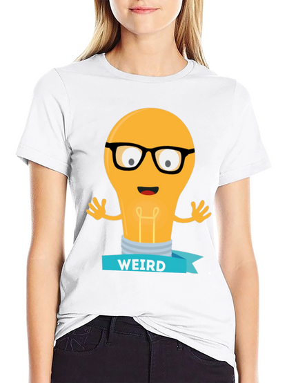 Camiseta Negra con Diseño de Bombilla Raro