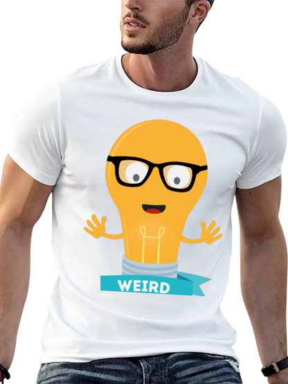 Camiseta Negra con Diseño de Bombilla Raro