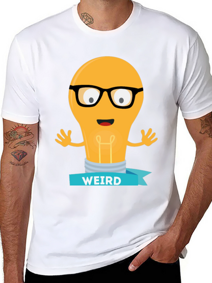 Camiseta Negra con Diseño de Bombilla Raro
