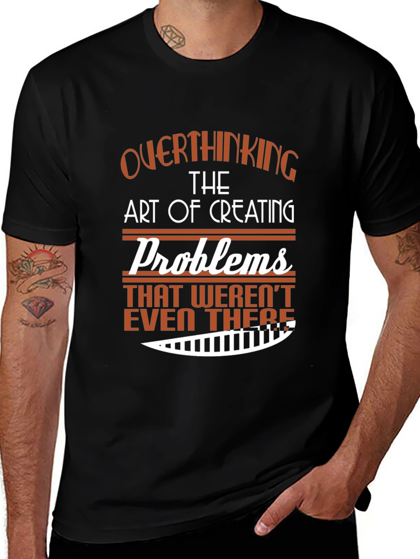 Camiseta Negra con Diseño Gráfico Overthinking