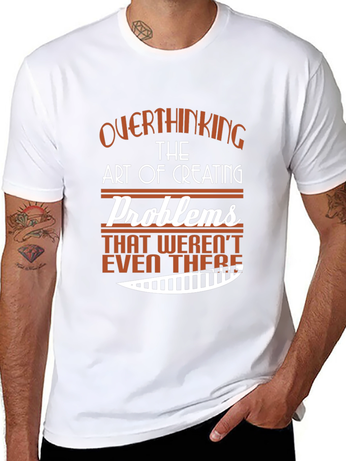 Camiseta Negra con Diseño Gráfico Overthinking