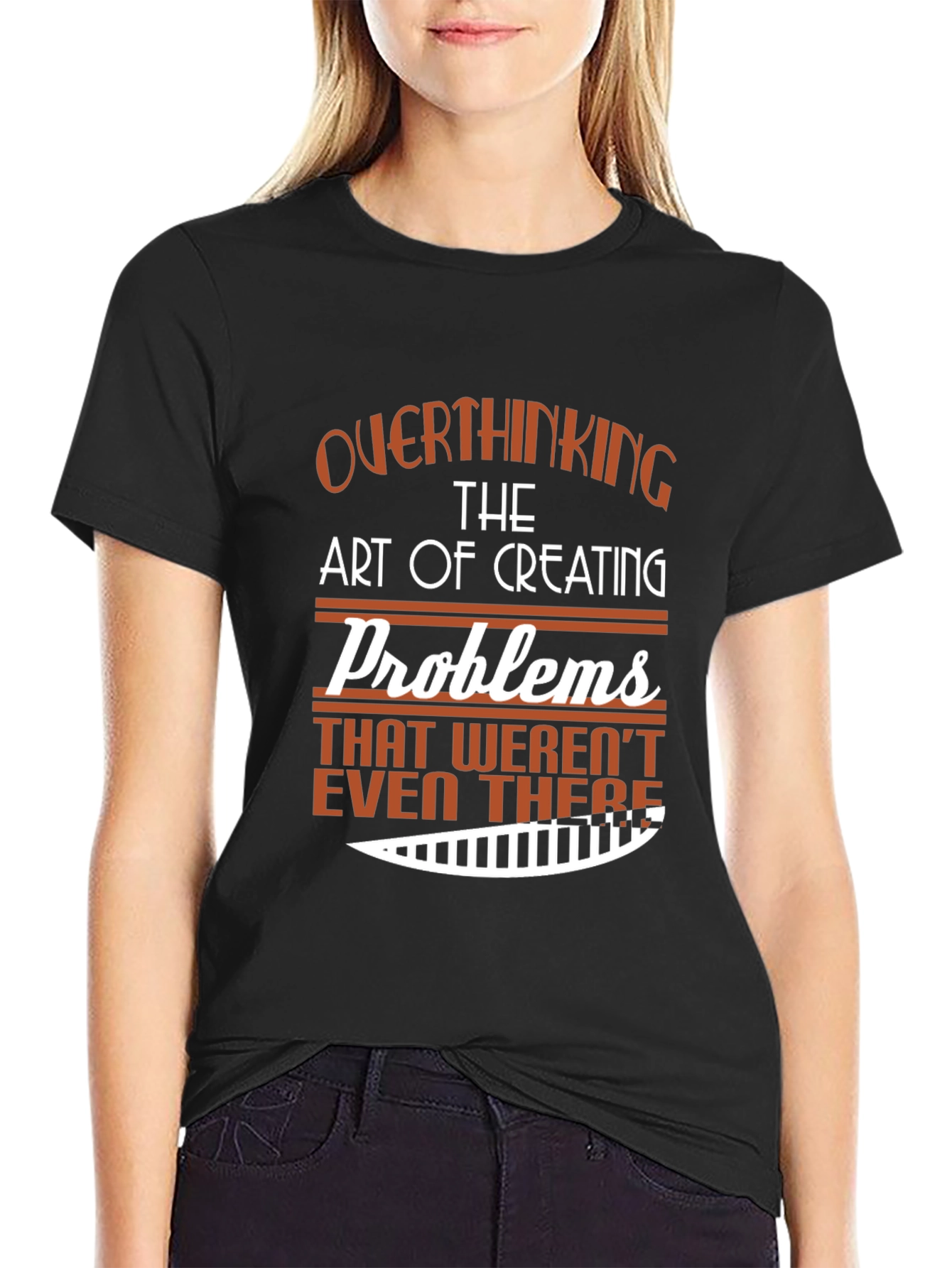 Camiseta Negra con Diseño Gráfico Overthinking