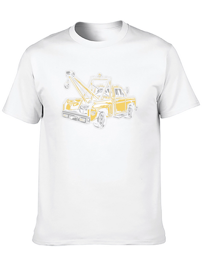 Camiseta Negra con Diseño de Grúa Clásica