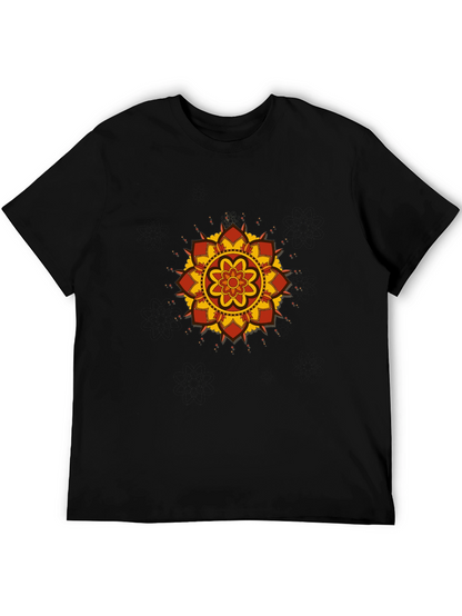 Camiseta Negra con Mandala Floral