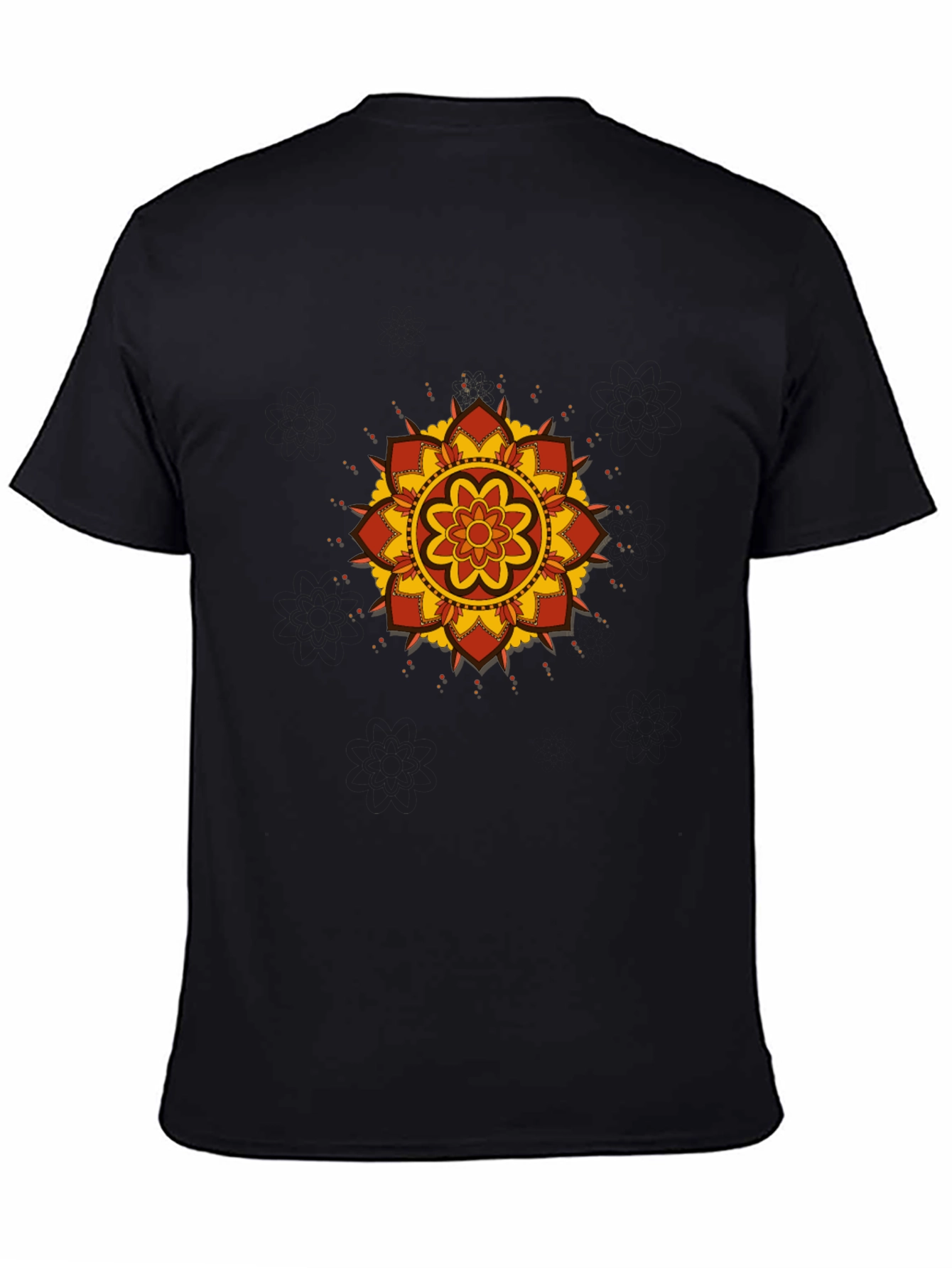 Camiseta Negra con Mandala Floral