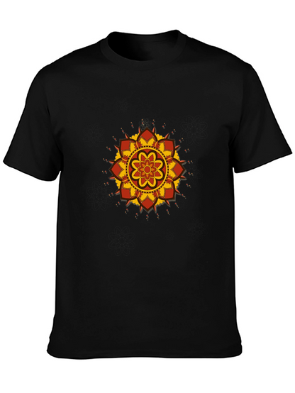 Camiseta Negra con Mandala Floral
