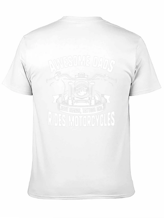Camiseta Negra Awesome Dads Motociclistas Tatuados