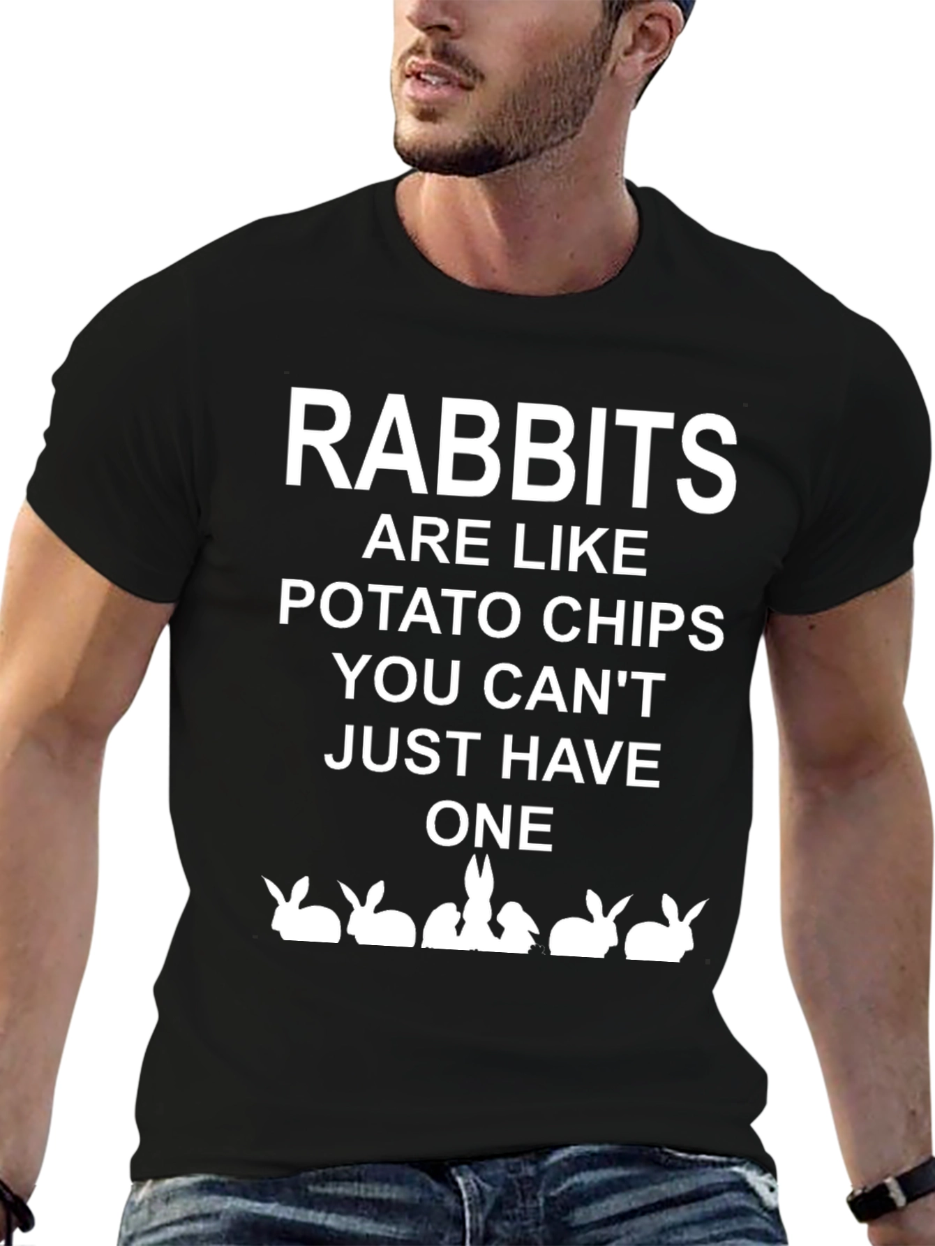 Camiseta con Estampado Rabbits are like potato chips