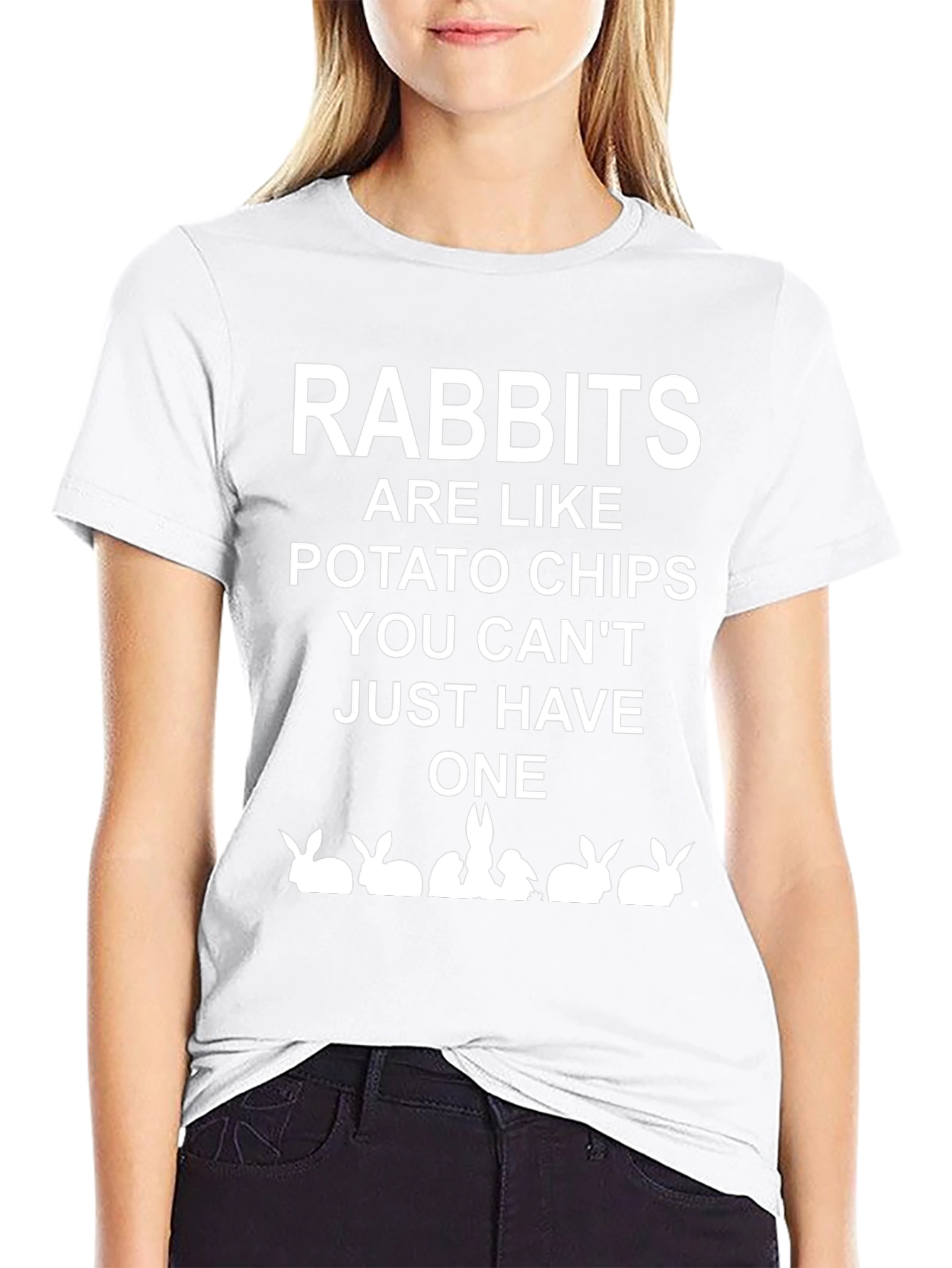 Camiseta con Estampado Rabbits are like potato chips