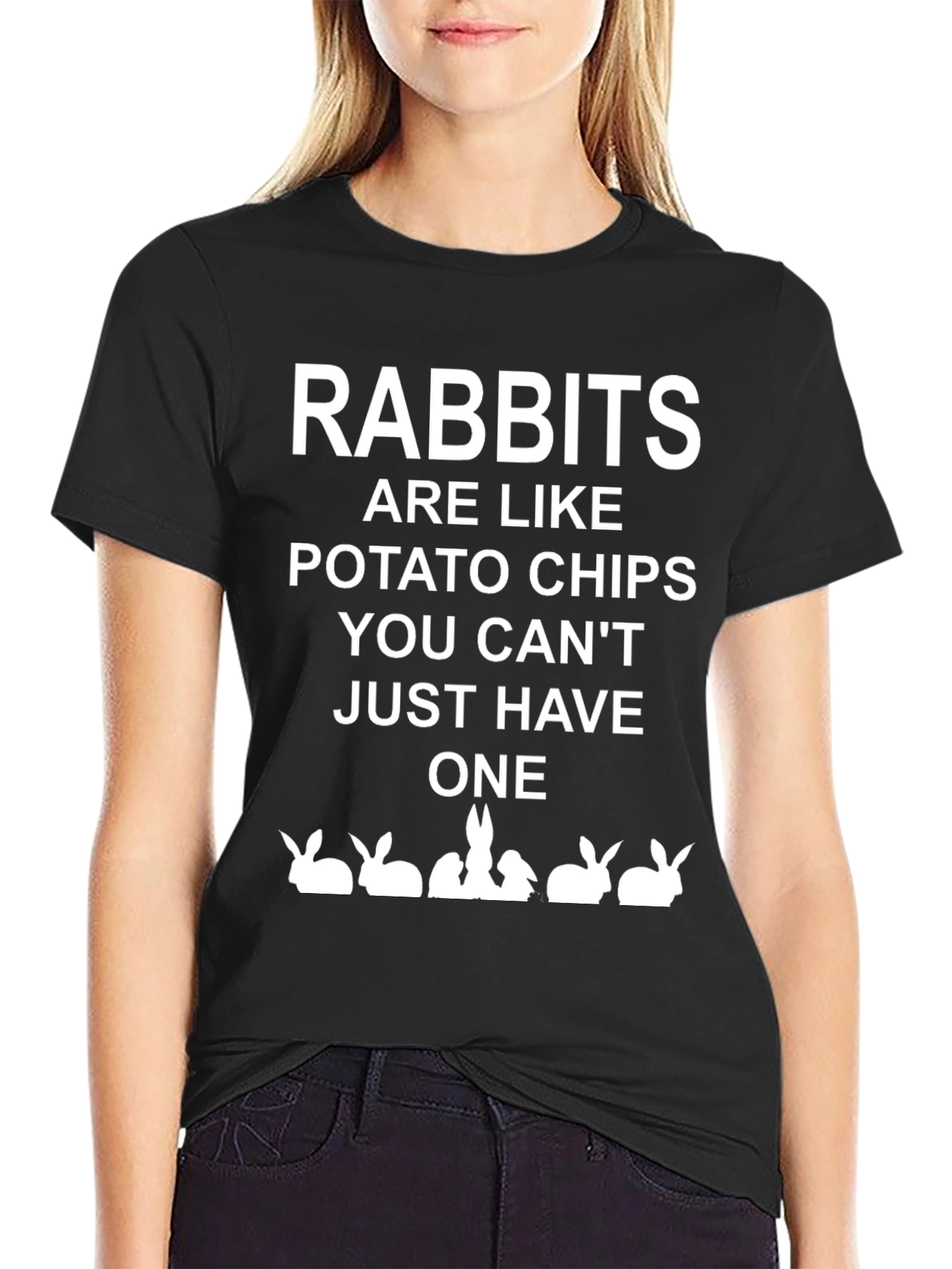 Camiseta con Estampado Rabbits are like potato chips