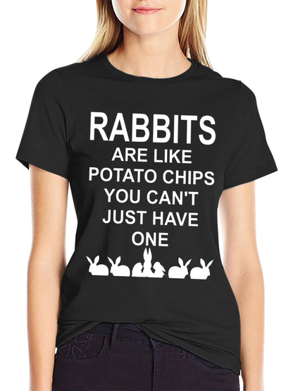 Camiseta con Estampado Rabbits are like potato chips
