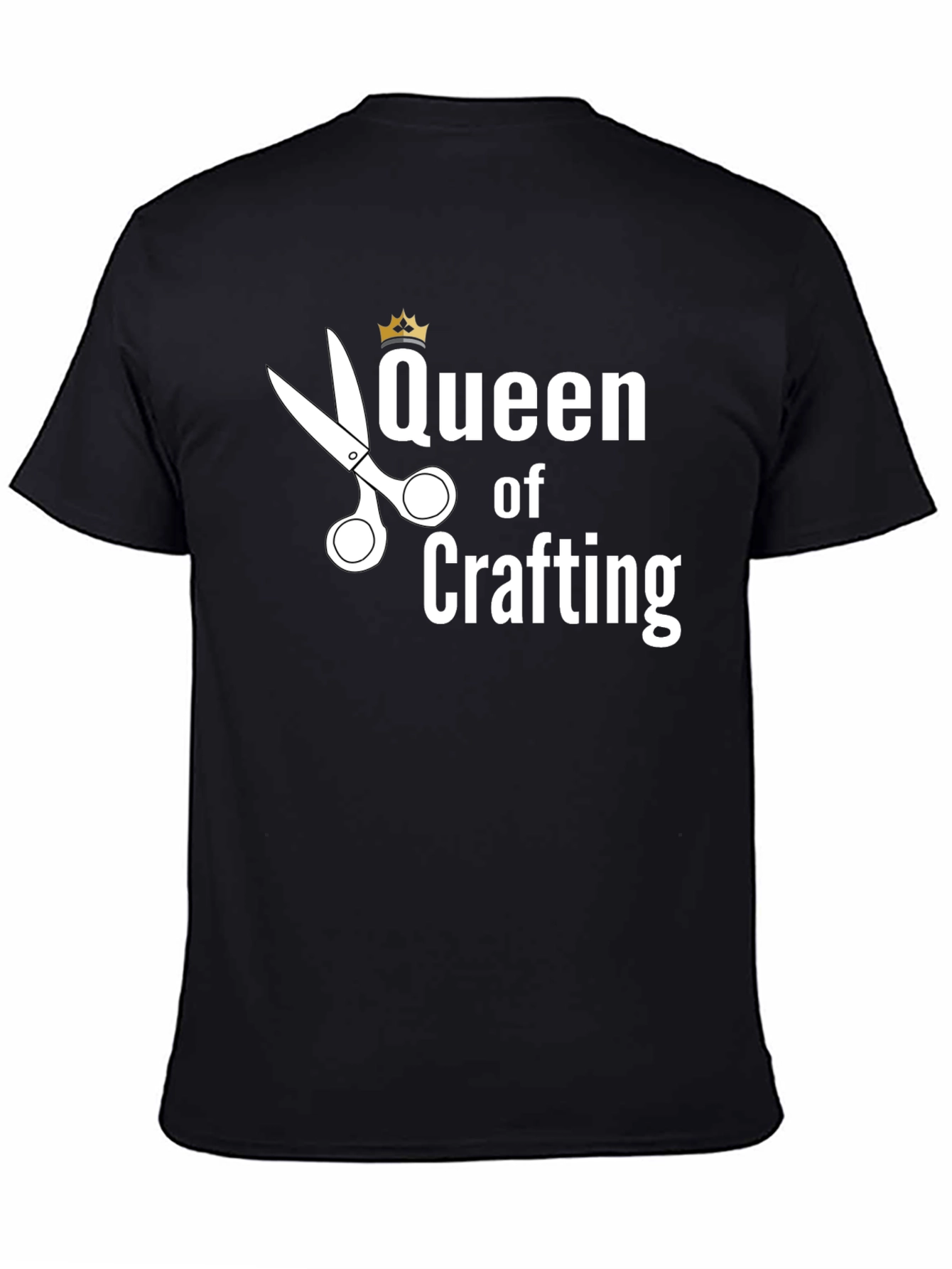 Camiseta Negra Queen of Crafting para Aficionados al DIY