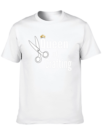 Camiseta Negra Queen of Crafting para Aficionados al DIY