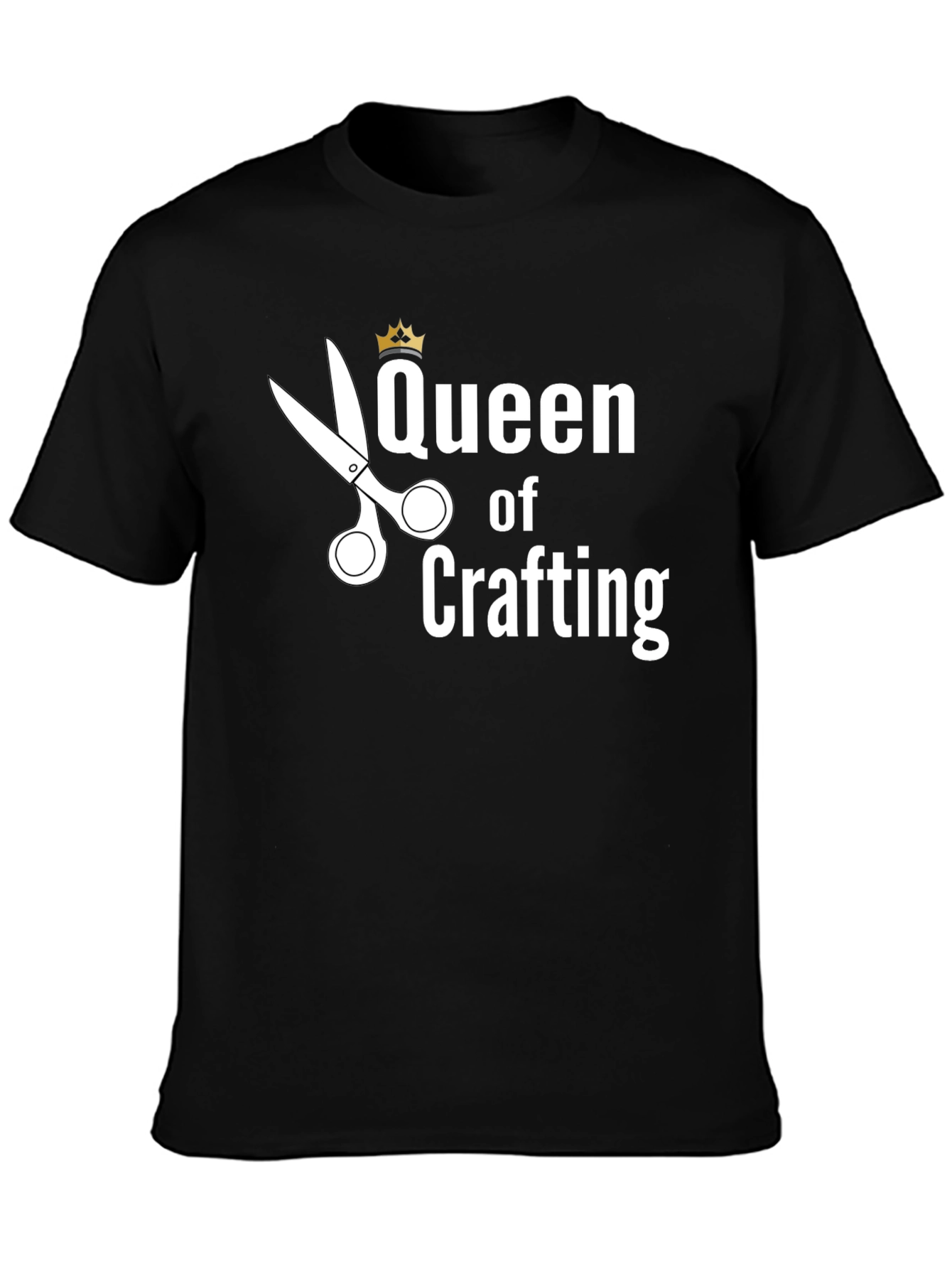Camiseta Negra Queen of Crafting para Aficionados al DIY