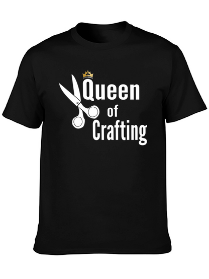 Camiseta Negra Queen of Crafting para Aficionados al DIY