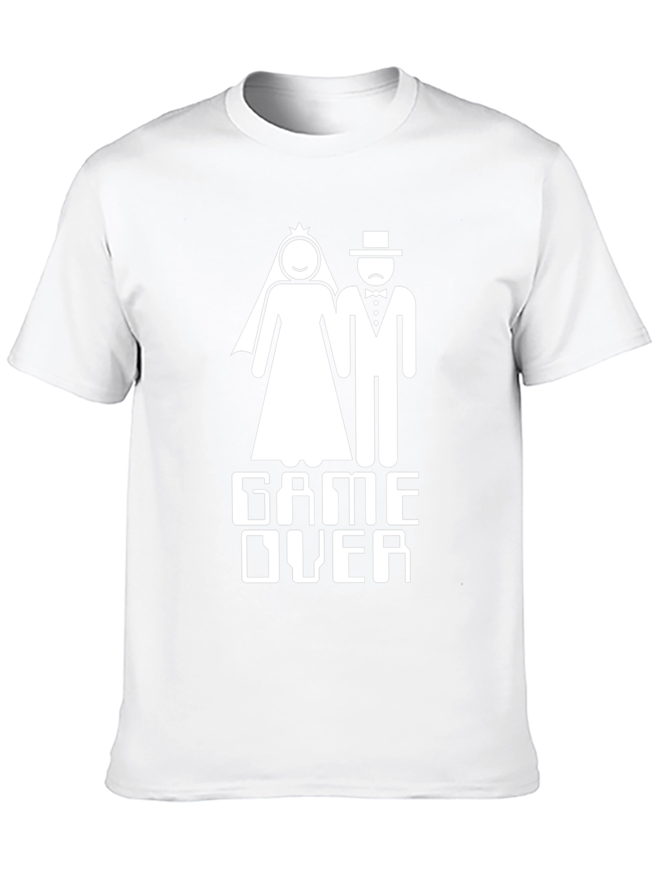 Camiseta Negra Divertida Game Over Boda