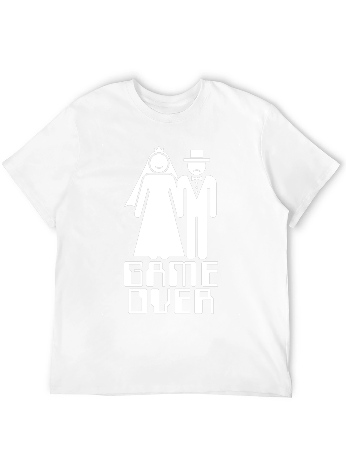 Camiseta Negra Divertida Game Over Boda