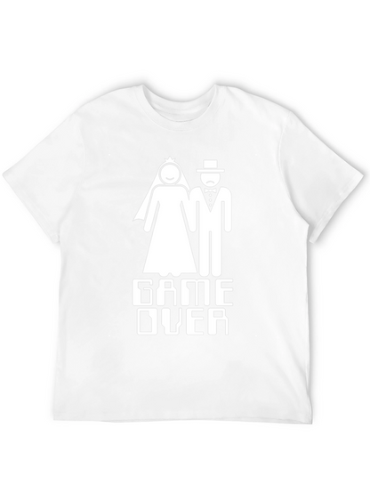 Camiseta Negra Divertida Game Over Boda