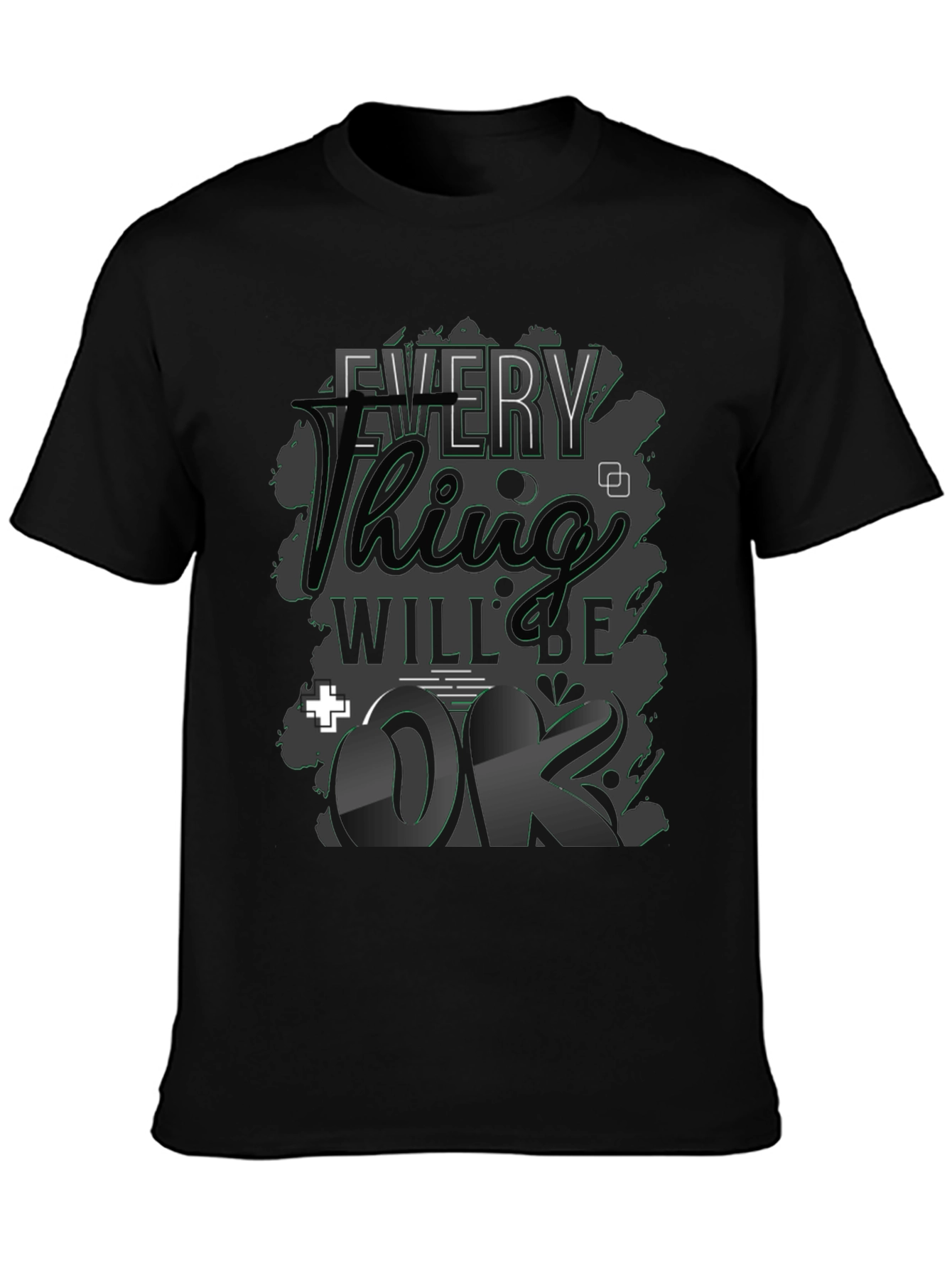 Camiseta Negra con Diseño Gráfico Motivacional