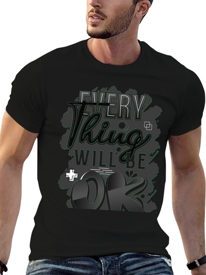 Camiseta Negra con Diseño Gráfico Motivacional