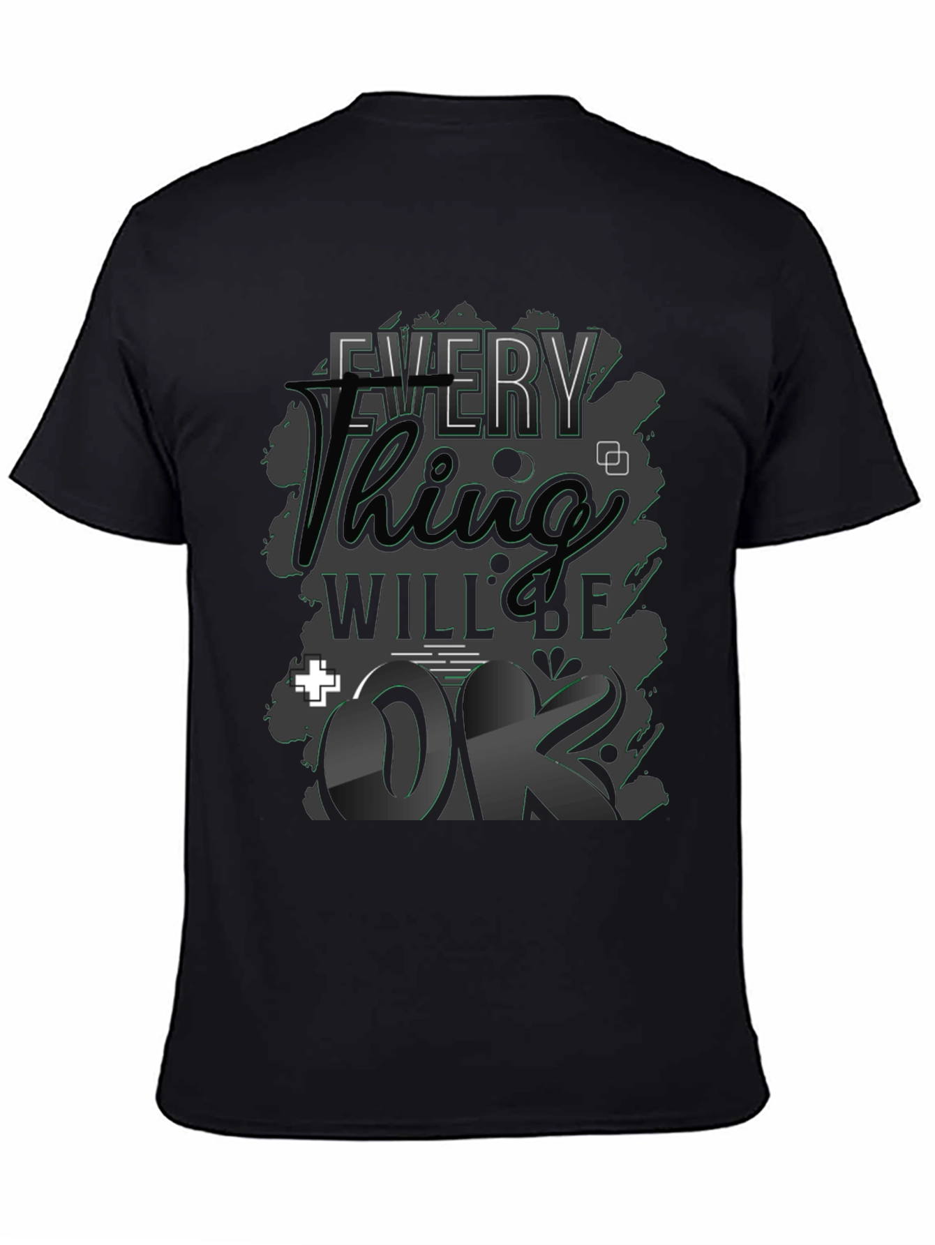 Camiseta Negra con Diseño Gráfico Motivacional