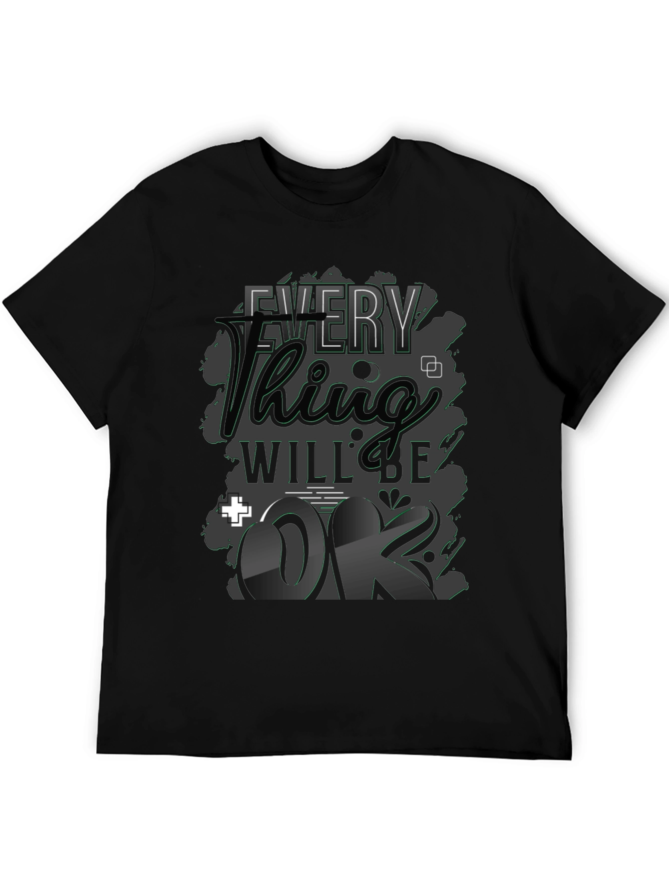 Camiseta Negra con Diseño Gráfico Motivacional