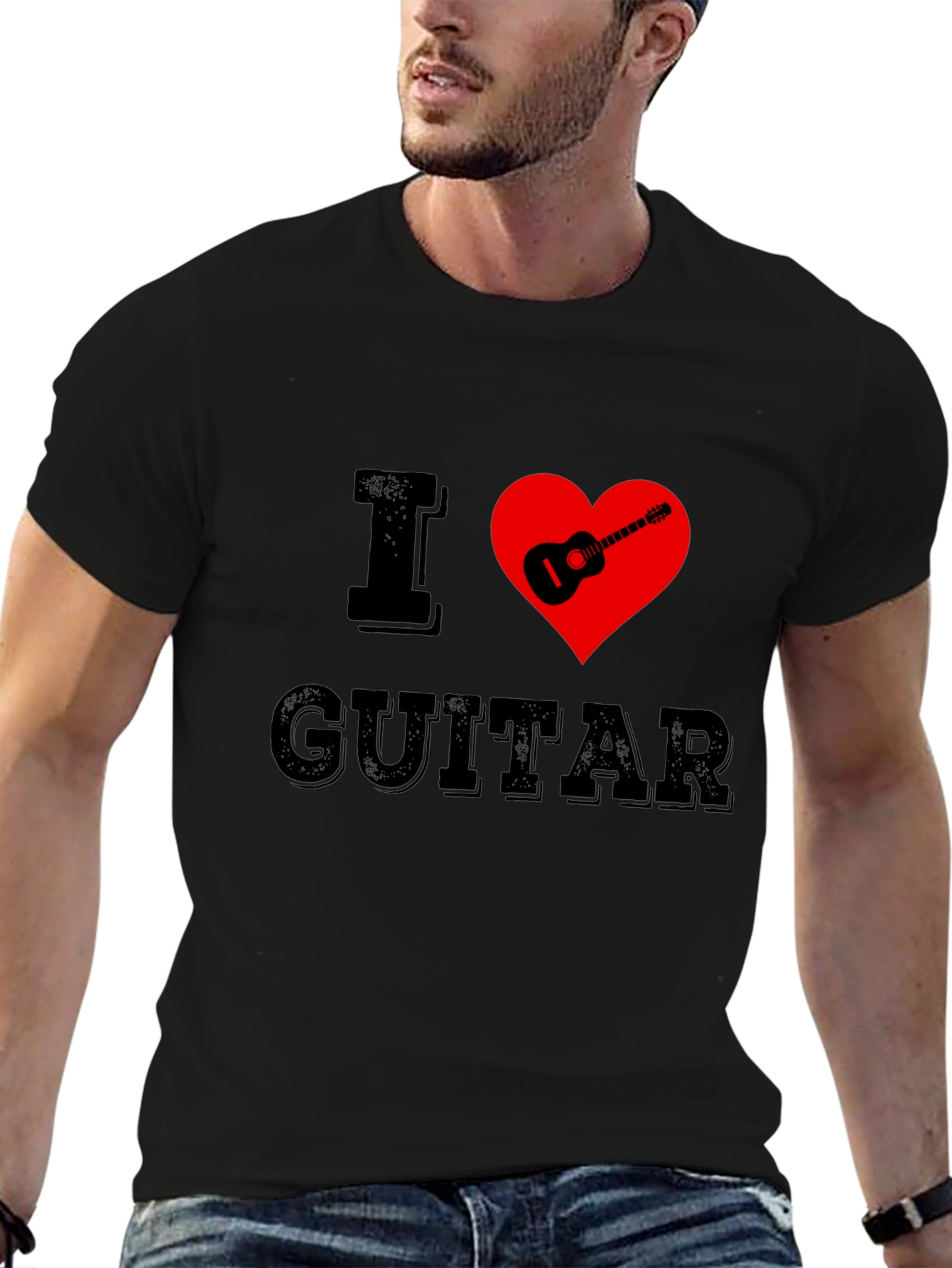 Camiseta Negra I ❤️ Guitar