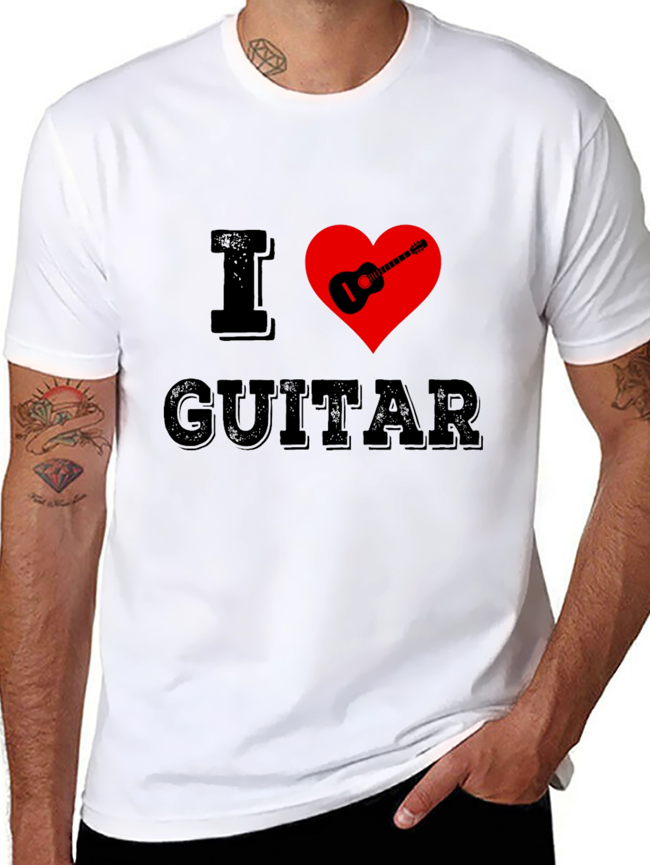 Camiseta Negra I ❤️ Guitar