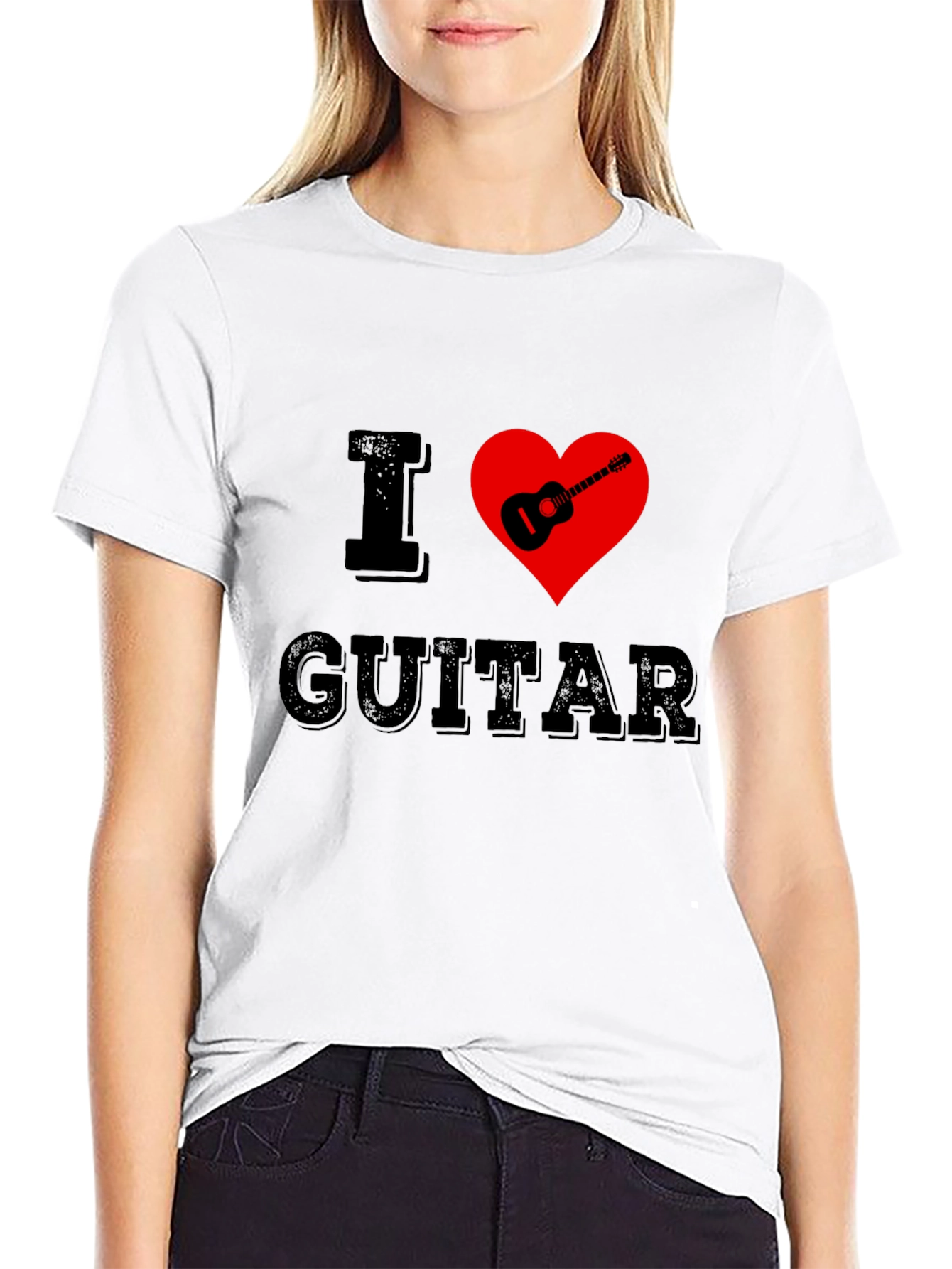 Camiseta Negra I ❤️ Guitar