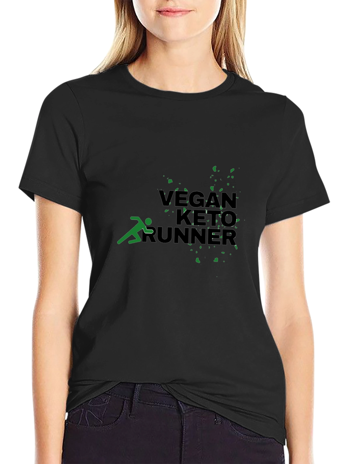Camiseta Negra: Vegan Keto Runner