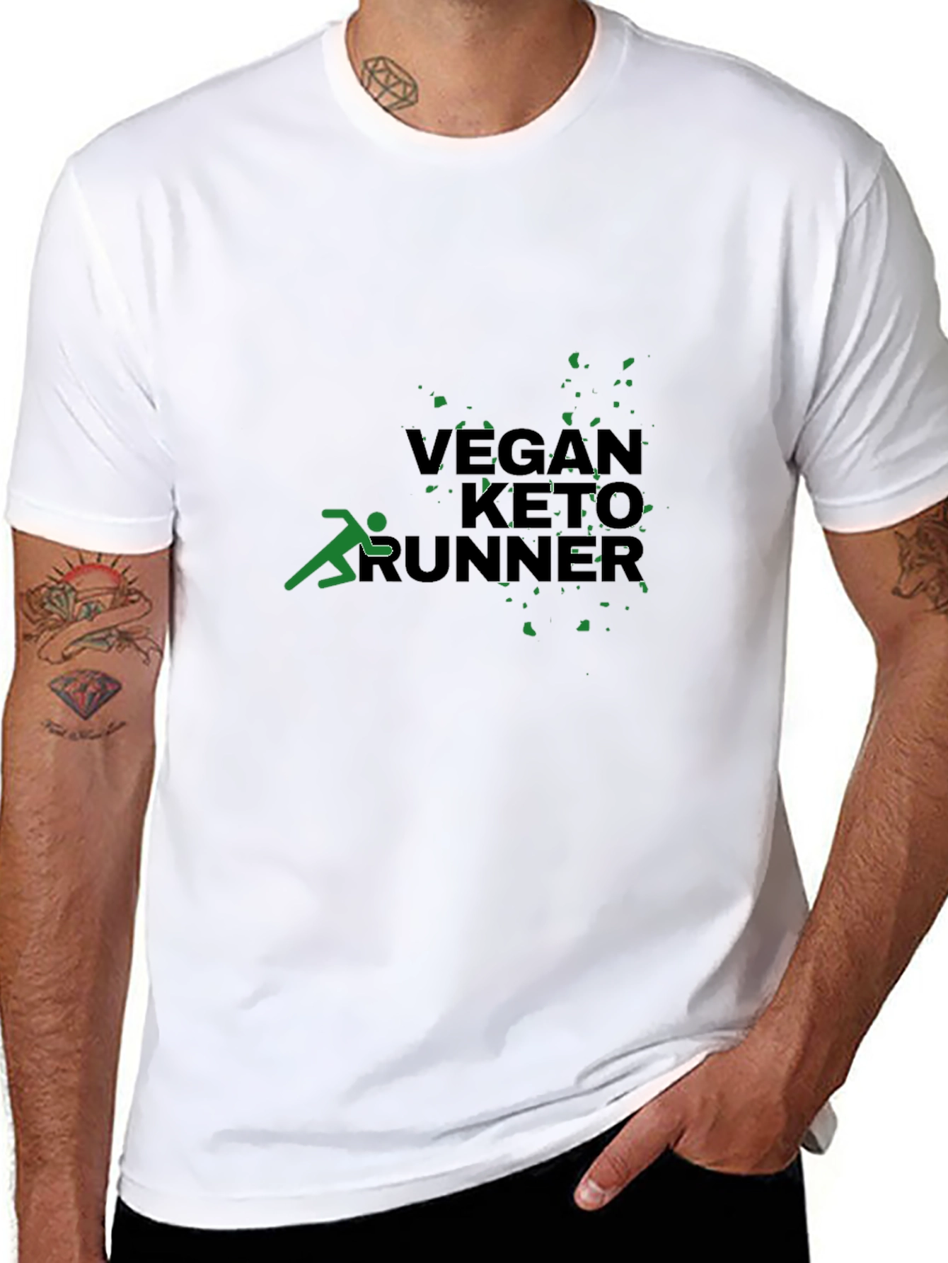 Camiseta Negra: Vegan Keto Runner