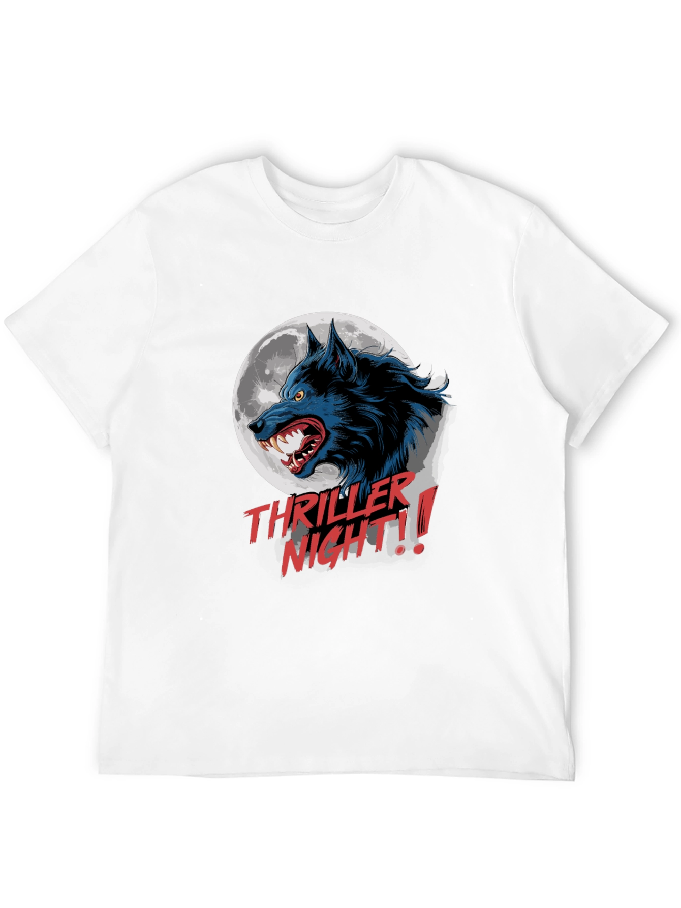 Camiseta Negra Hombre Thriller Night Lobo Aullando