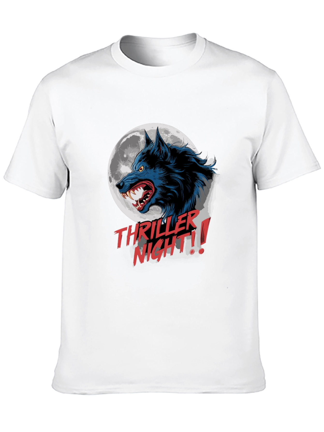 Camiseta Negra Hombre Thriller Night Lobo Aullando