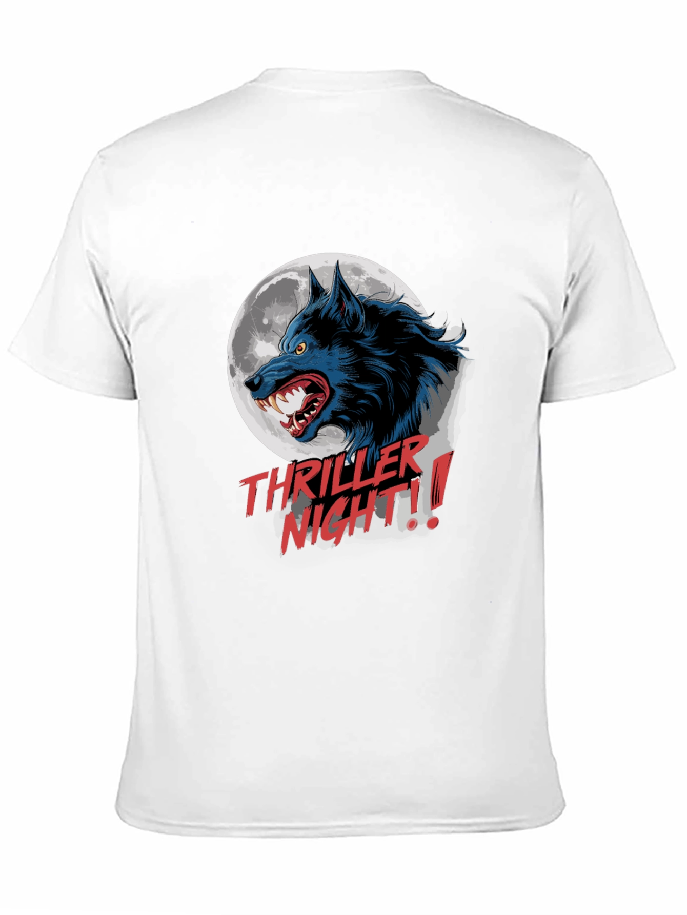 Camiseta Negra Hombre Thriller Night Lobo Aullando