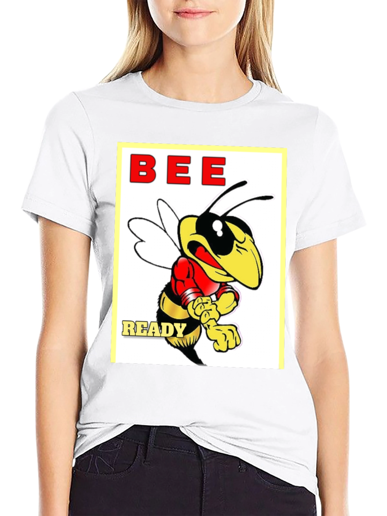Camiseta Negra con Diseño de Abeja Bee Ready