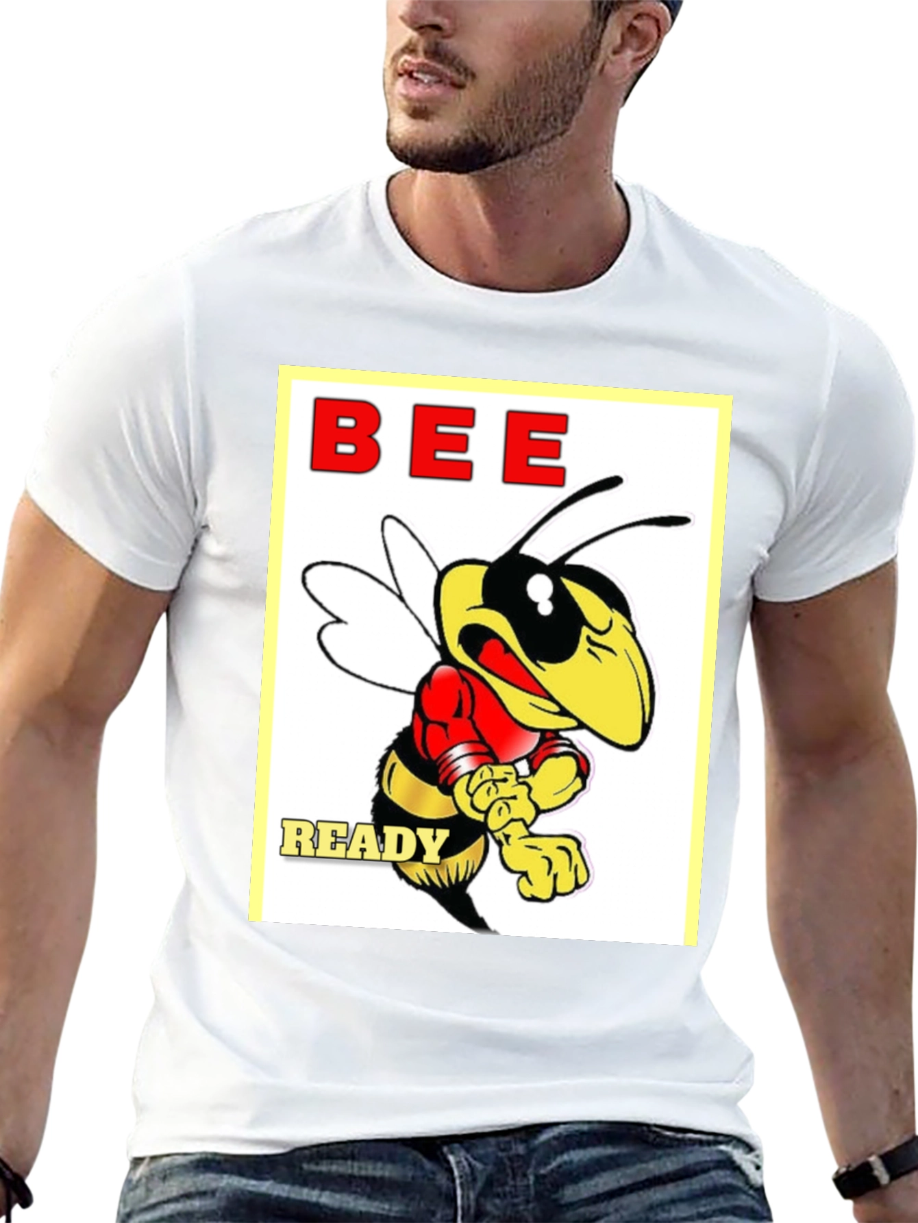 Camiseta Negra con Diseño de Abeja Bee Ready