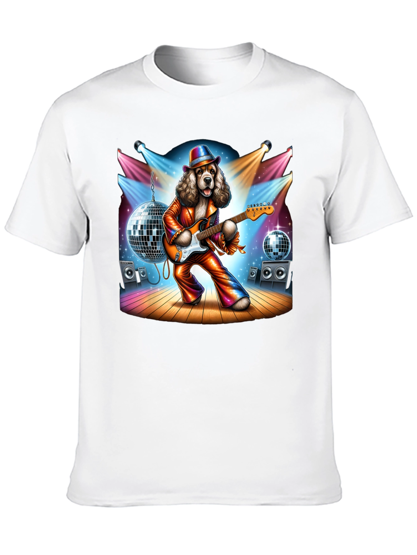 Camiseta Negra con Perro Rockstar Disco