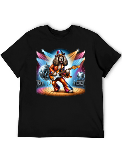 Camiseta Negra con Perro Rockstar Disco