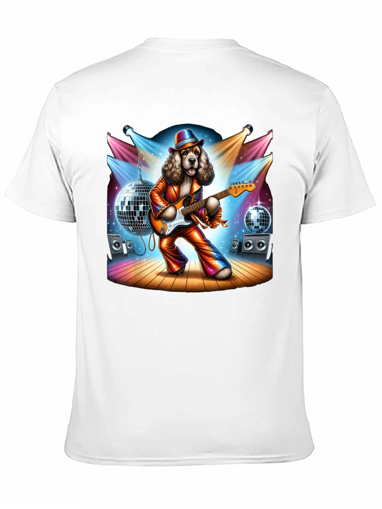 Camiseta Negra con Perro Rockstar Disco