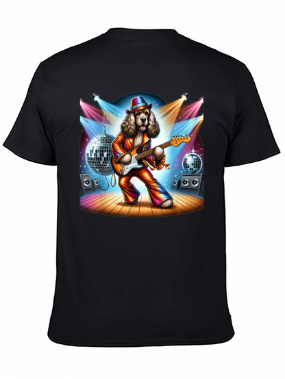 Camiseta Negra con Perro Rockstar Disco